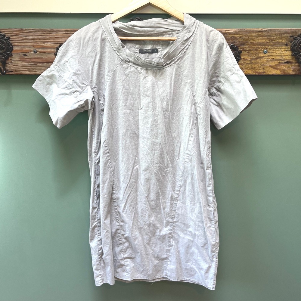 Backstage Grey Cotton Cowl Neck Shift Dress with Pockets‎ Womens Small